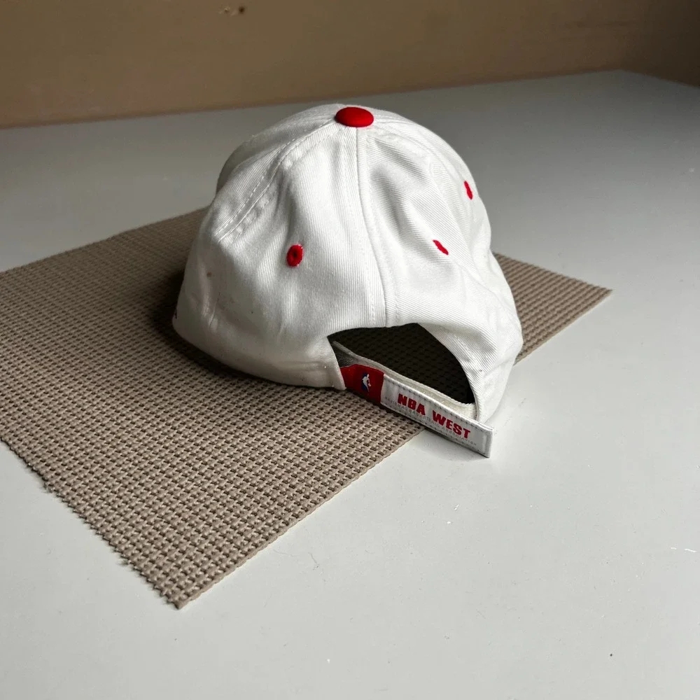 Adidas Houston Rockets NBA Basketball Hat White Red Adjustable Strapback Cap